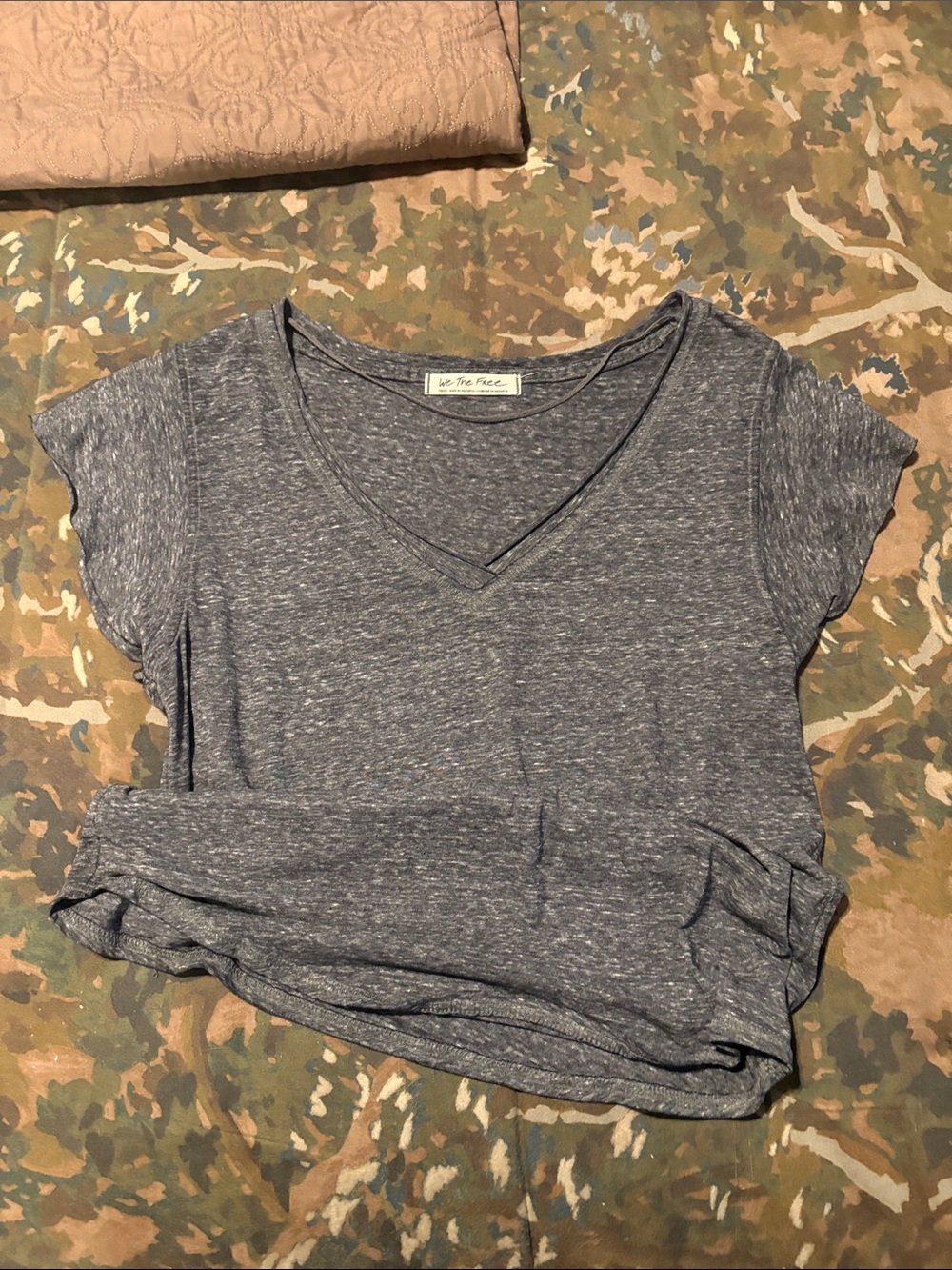 We The Free Slate Heather V-Neck Short Sleeve Tee